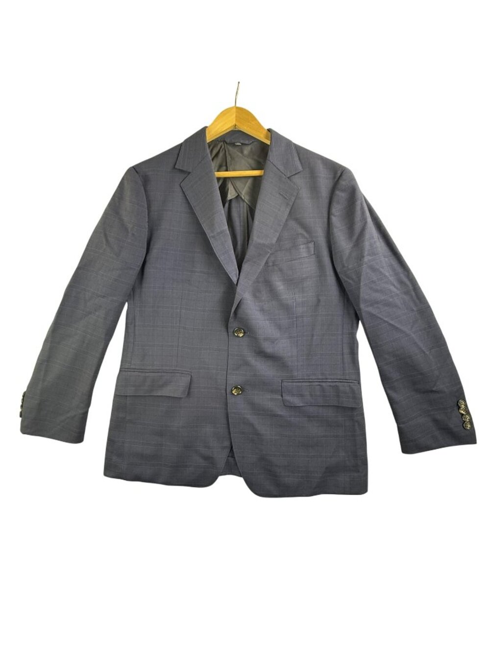 Bonobos Suit Jacket Mens 40S Blue Plaid Stretch Wool Slim Sport Coat 2 Button
